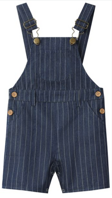  GALLEON DARK CHAMBRAY STRIPE Woven Overalls