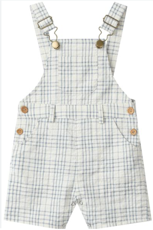 GALLEON CHAMBRAY/CREAM PLAID Woven Overalls