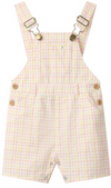 GALLEON PEACH/LEMON PLAID Woven Overalls
