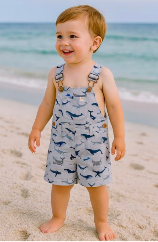 GALLEON WHALES Woven Overalls