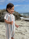 NEWLYN CHAMBRAY/NEON Stripe Hooded Woven Romper