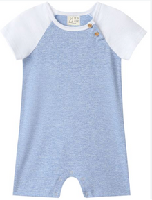  AFLOAT HEATHERED CRAMBRAY Raglan Romper