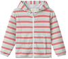 CORNWALL RED MULTI STRIPE Terry Towelling  Zip-Up