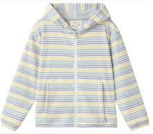  CORNWALL GREY MULTI STRIPE Terry Towelling Zip-Up