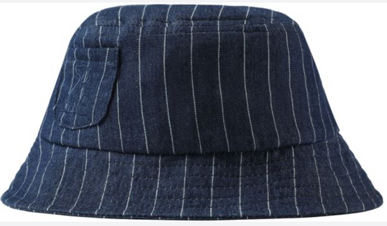 FISHERMAN Dark Chambray Stripe Bucket Hat