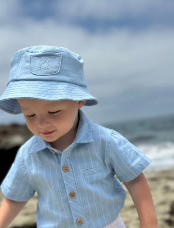 FISHERMAN Pale Chambray Bucket Hat