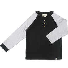  Black/Grey LUGOFF Raglan Henley