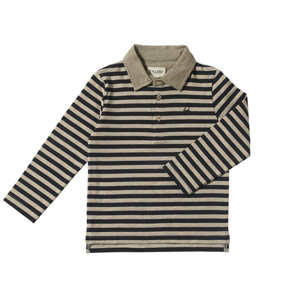 Black/Cream Stripe WAVERLY Polo