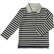  Navy/Beige Stripe MIDWAY Polo