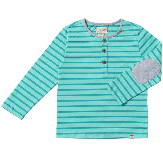 Turquoise/Teal Stripe MASCOT Henley