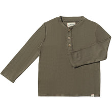  ADAMS Green Ribbed Henley