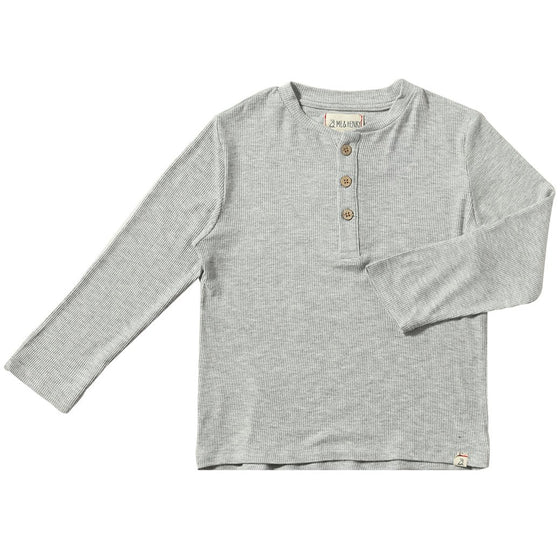 Grey ADAMS Ribbed Henley