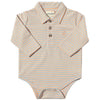 Blue/Apricot Pique SEYMOUR Polo Onesie