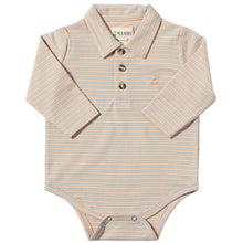  SEYMOUR Blue/Apricot Pique Polo Onesie