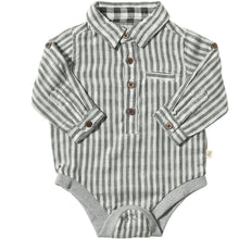  Cream/Black Stripe JASPER Woven Onesie