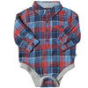 China/Rust Plaid JASPER Woven Onesie