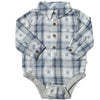 Blue Plaid JASPER Woven Onesie