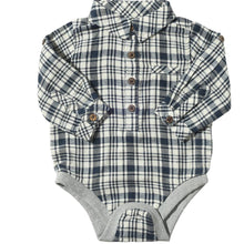  Navy/White Plaid JASPER Woven Onesie