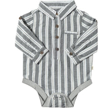  Navy/White Stripe JASPER Woven Onesie