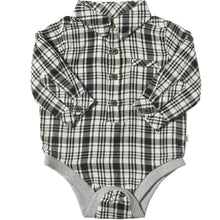  Black/White Plaid JASPER Woven Onesie