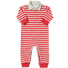 Red/Beige Stripe KINGSTON Polo Romper