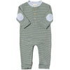 Green/White Stripe NIOTA Henley Romper