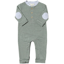  Green/White Stripe NIOTA Henley Romper