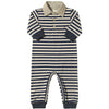 Black/Beige Stripe KINGSTON Polo Romper