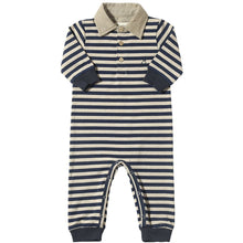  Black/Beige Stripe KINGSTON Polo Romper