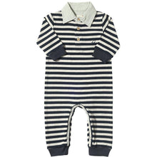  Navy/Grey Stripe KINGSTON Polo Romper