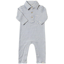  Royal/Grey Double Stripe KINGSTON Polo Romper