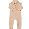 Pumpkin/Beige Double Stripe KINGSTON Polo Romper