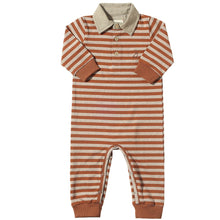  Brown/Beige Stripe KINGSTON Polo Romper