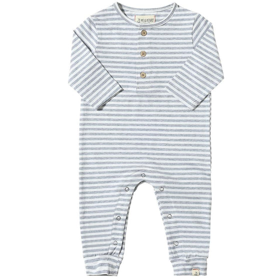 MASON Grey/White Rib Romper