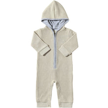  Beige BLAINE Hooded Knit Romper