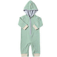  Turquoise/Beige Cosy BLAINE Hooded Romper