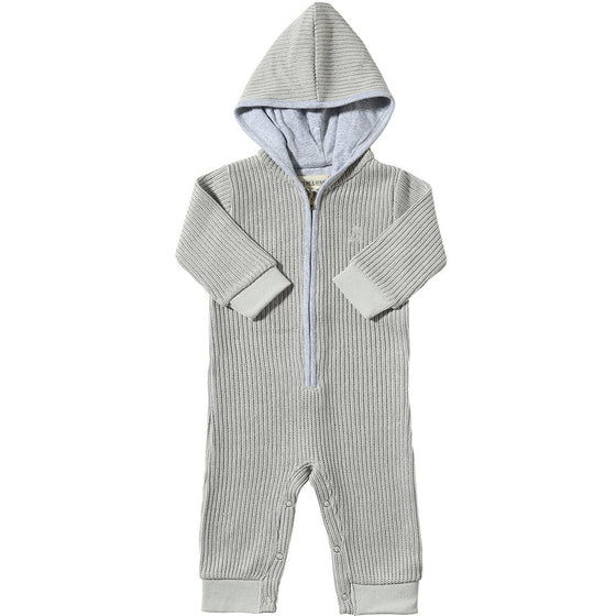 Grey Cosy BLAINE Hooded Knit Romper