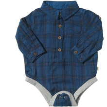  Royal/Black Plaid JASPER Woven Onesie