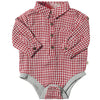 JASPER Red Micro Plaid Woven Onesie