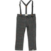 Black Chunk Houndstooth MARCUS Pants with Suspenders