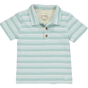 Aqua Textured Stripe Polo