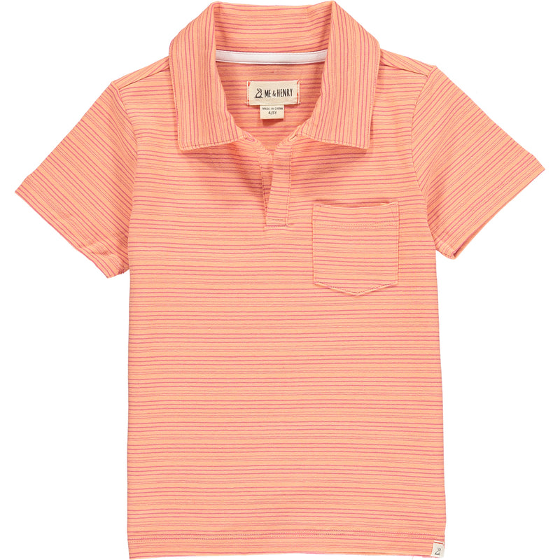 Salmon/pink stripe Polo