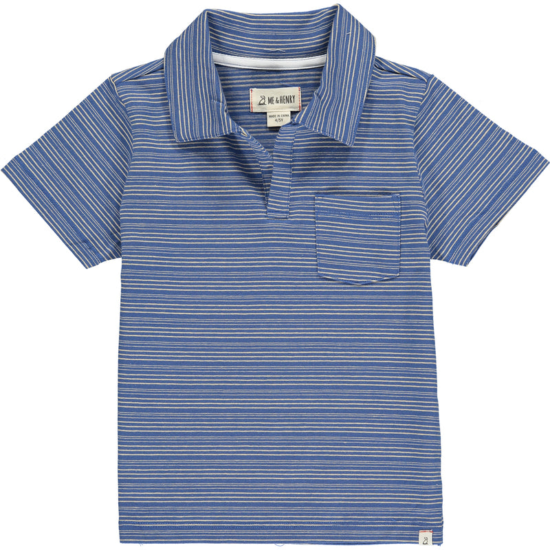 Blue/cream stripe Polo