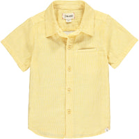 Gold Micro Plaid Short Sleeved Shirt