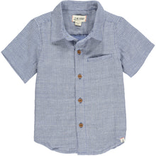  Mens Newport Woven Shirt navy/white stripe