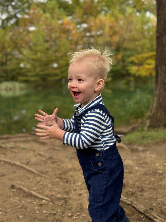 Blue/White SEYMOUR Polo Onesie