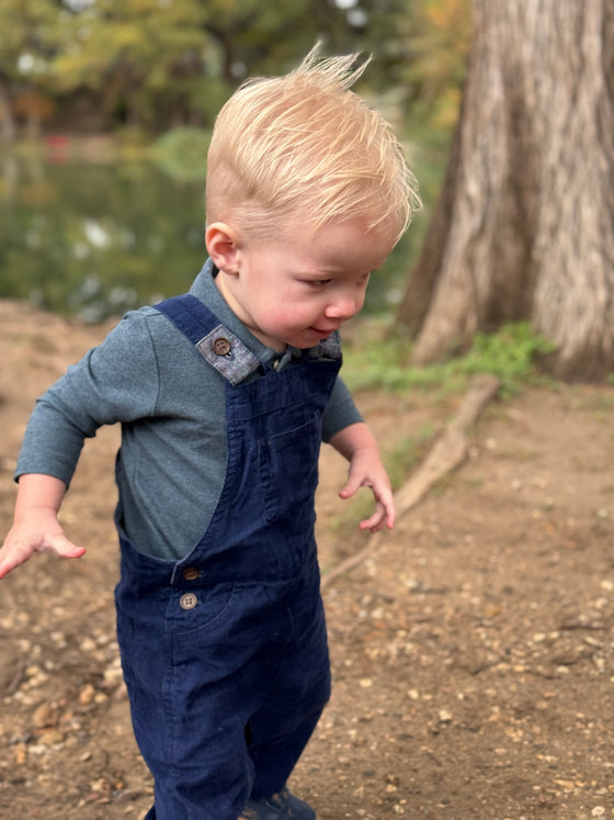 China Blue Pique SEYMOUR Polo Onesie