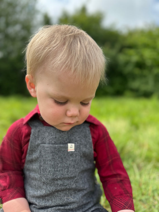 JASPER Red/Black Plaid Woven Onesie