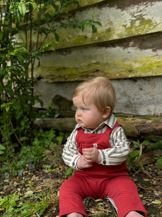 Black/Cream Stripe JASPER Woven Onesie