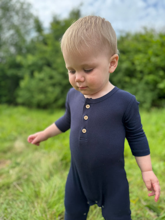 MASON Navy Rib Romper